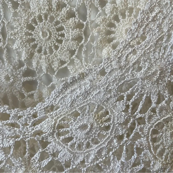 Vintage 90s‎ handmade cream crochet  knit short sleeve top S - Picture 4 of 11
